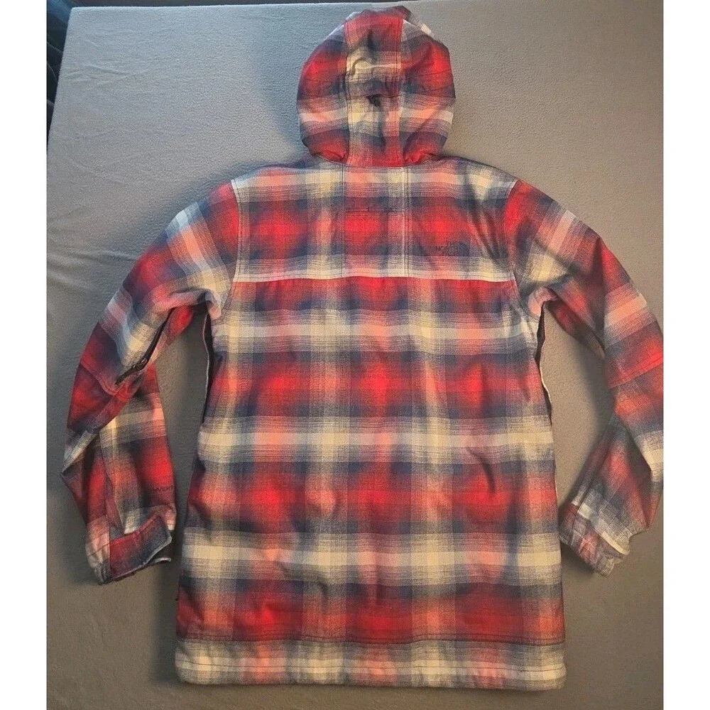 The North Face Tight Ship Jacket Mens Med Red Blue Plaid Snowboard NWOT Hyvent